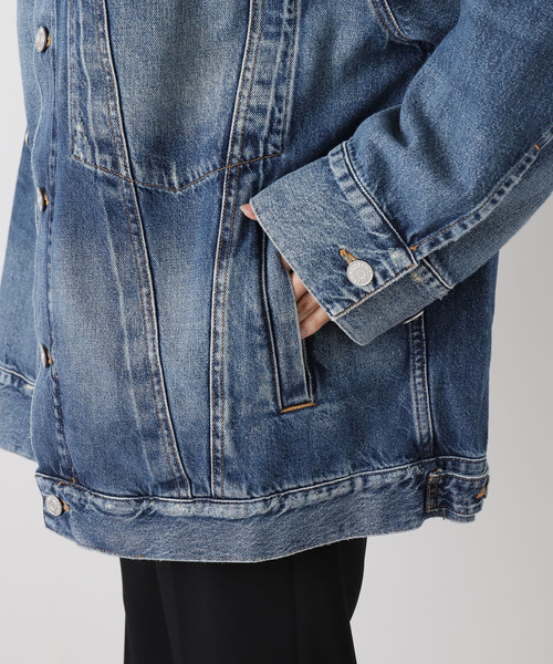 AGOLDE（エーゴールドイー）の「AGOLDE エーゴールドイー REWORKED WAYNE JACKET A5045-1 652（デニムジャケット・レディース・ネイビー・SMALL/X-SMALL）」の17枚目の写真