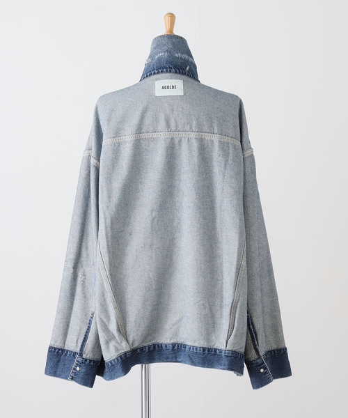 AGOLDE（エーゴールドイー）の「AGOLDE エーゴールドイー REWORKED WAYNE JACKET A5045-1 652（デニムジャケット・レディース・ネイビー・SMALL/X-SMALL）」の20枚目の写真