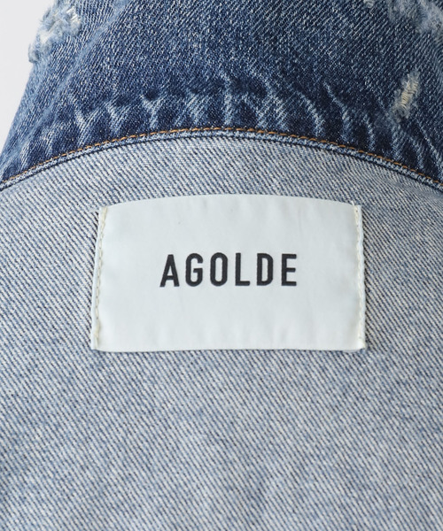 AGOLDE（エーゴールドイー）の「AGOLDE エーゴールドイー REWORKED WAYNE JACKET A5045-1 652（デニムジャケット・レディース・ネイビー・SMALL/X-SMALL）」の21枚目の写真