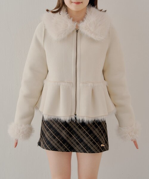 SALON by Chico】リバーシブルペプラムデザインミディコート（その他