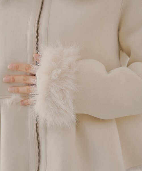 SALON by Chico】リバーシブルペプラムデザインミディコート（その他