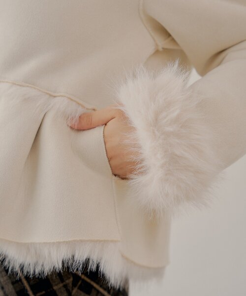 SALON by Chico】リバーシブルペプラムデザインミディコート（その他