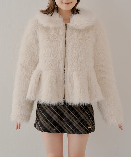 SALON by Chico】リバーシブルペプラムデザインミディコート（その他