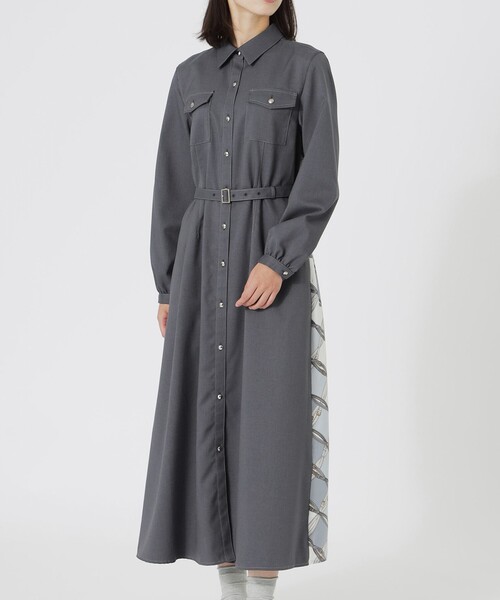 LOVELESS(ラブレス)の「バックスカーフシャツワンピース(シャツワンピース・レディース・グレー系その他/ブルー系その他7/ブラウン系その他3・34/36/38)」の15枚目の写真