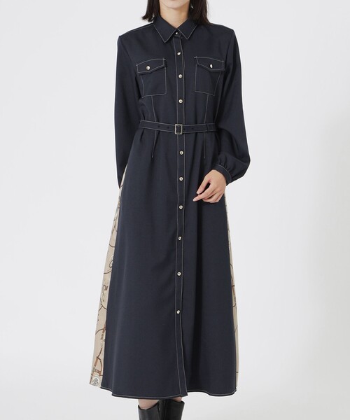 LOVELESS(ラブレス)の「バックスカーフシャツワンピース(シャツワンピース・レディース・グレー系その他/ブルー系その他7/ブラウン系その他3・34/36/38)」の16枚目の写真