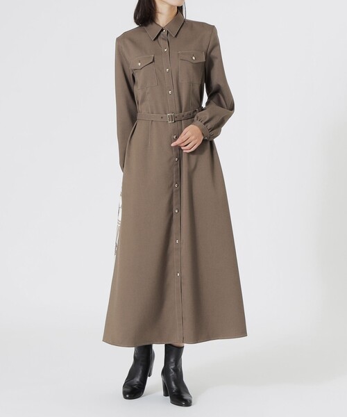 LOVELESS（ラブレス）の「バックスカーフシャツワンピース（シャツワンピース・レディース・ブルー系その他7/ブラウン系その他3/グレー系その他・38/36/34）」の17枚目の写真