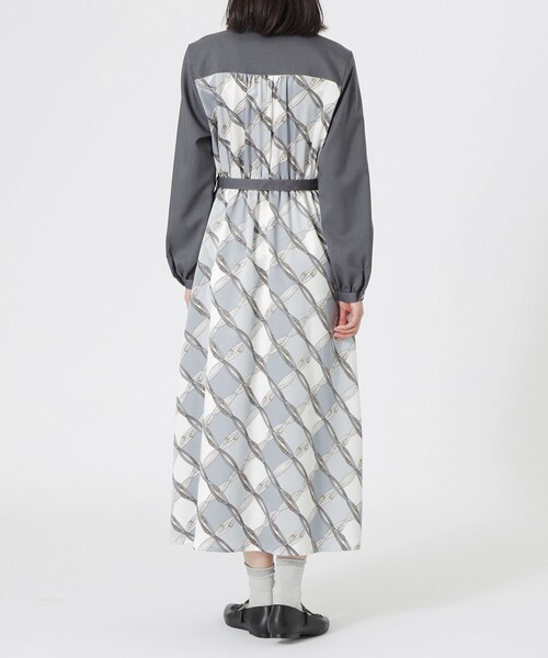 LOVELESS(ラブレス)の「バックスカーフシャツワンピース(シャツワンピース・レディース・グレー系その他/ブルー系その他7/ブラウン系その他3・34/36/38)」の1枚目の写真