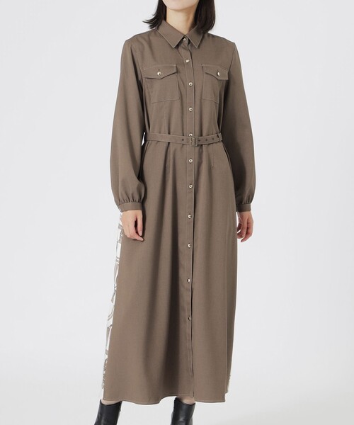 LOVELESS(ラブレス)の「バックスカーフシャツワンピース(シャツワンピース・レディース・グレー系その他/ブルー系その他7/ブラウン系その他3・34/36/38)」の2枚目の写真