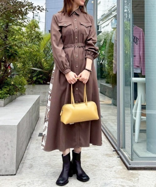 LOVELESS(ラブレス)の「バックスカーフシャツワンピース(シャツワンピース・レディース・グレー系その他/ブルー系その他7/ブラウン系その他3・34/36/38)」の4枚目の写真