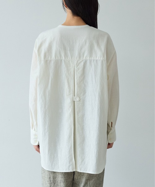 yuni（ユニ　）の「△コットンキュプラリネンチュニックシャツ（シャツ/ブラウス・レディース・アイボリー/ブラック/ピンク/パープル・FREE）」の16枚目の写真