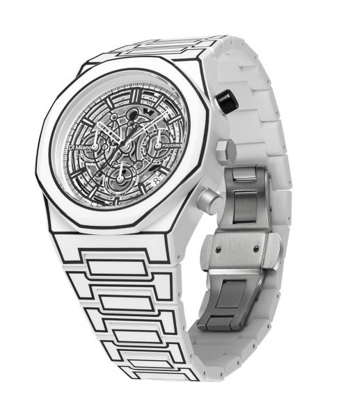 D1 MILANO（ディーワンミラノ）の「「D1 MILANO/ディーワン ミラノ」ポリクロノ - ホワイトスケッチ/ブラックスケッチ（アナログ腕時計・メンズ・ホワイト/ブラック・FREE）」の3枚目の写真