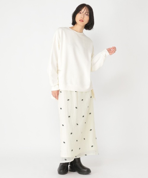 studio CLIP（スタディオクリップ）の「【daily CLIP】小花刺繍タイトスカート（スカート・レディース・ホワイト/ブラック・FREE）」の6枚目の写真