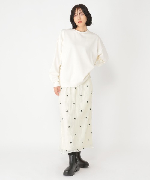 studio CLIP（スタディオクリップ）の「【daily CLIP】小花刺繍タイトスカート（スカート・レディース・ホワイト/ブラック・FREE）」の7枚目の写真