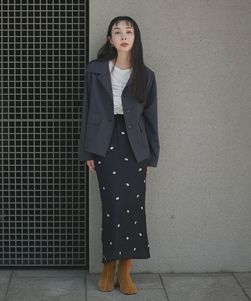 studio CLIP（スタディオクリップ）の「【daily CLIP】小花刺繍タイトスカート（スカート・レディース・ホワイト/ブラック・FREE）」の8枚目の写真