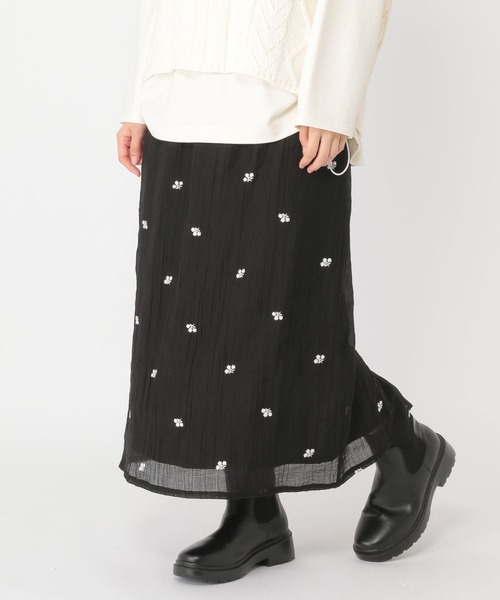 studio CLIP（スタディオクリップ）の「【daily CLIP】小花刺繍タイトスカート（スカート・レディース・ホワイト/ブラック・FREE）」の10枚目の写真
