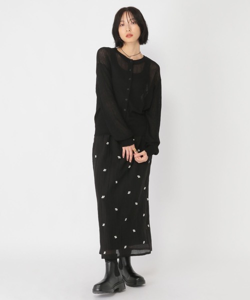 studio CLIP（スタディオクリップ）の「【daily CLIP】小花刺繍タイトスカート（スカート・レディース・ホワイト/ブラック・FREE）」の14枚目の写真