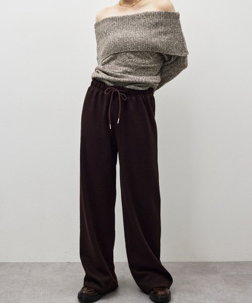 HANNE(アン)の「ニットライクイージーパンツ(スウェットパンツ・レディース・ブラック/ブラウン・FREE)」の19枚目の写真