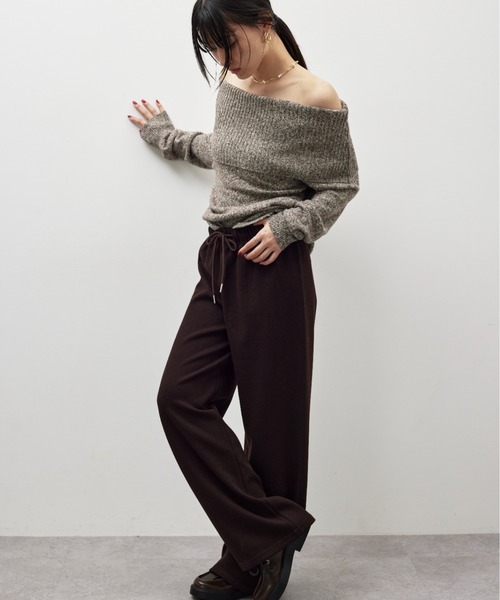 HANNE(アン)の「ニットライクイージーパンツ(スウェットパンツ・レディース・ブラック/ブラウン・FREE)」の22枚目の写真