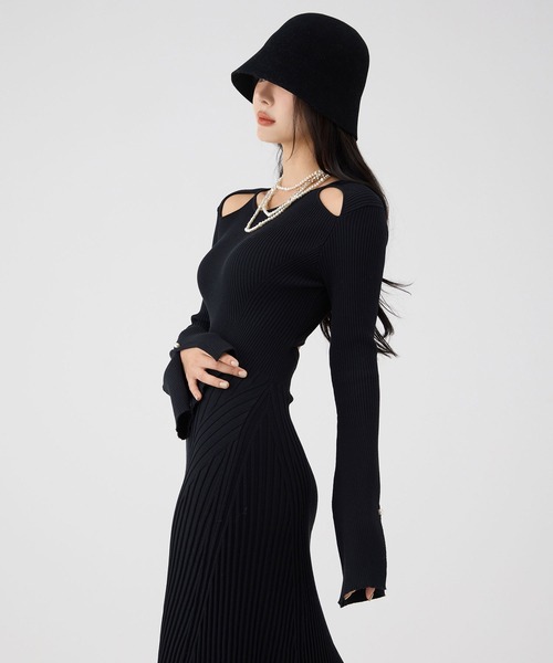 全骨格対応】リブニットフレアワンピース（ワンピース）｜EIMY ISTOIRE