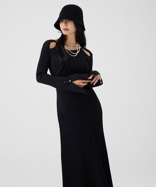 全骨格対応】リブニットフレアワンピース（ワンピース）｜EIMY ISTOIRE
