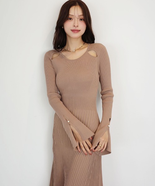 全骨格対応】リブニットフレアワンピース（ワンピース）｜EIMY ISTOIRE