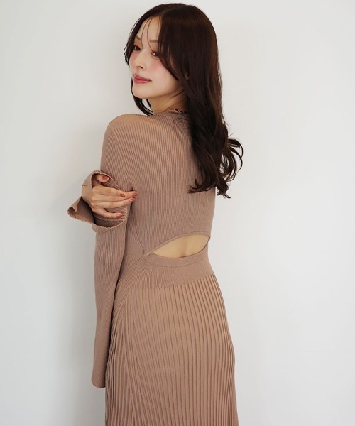 EIMY ISTOIRE（エイミーイストワール）の「【全骨格対応】リブニットフレアワンピース（ワンピース・レディース・ブラック/モカ/バーガンディー・36/38/34）」の22枚目の写真