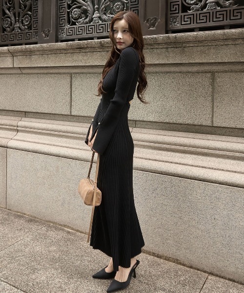 全骨格対応】リブニットフレアワンピース（ワンピース）｜EIMY ISTOIRE