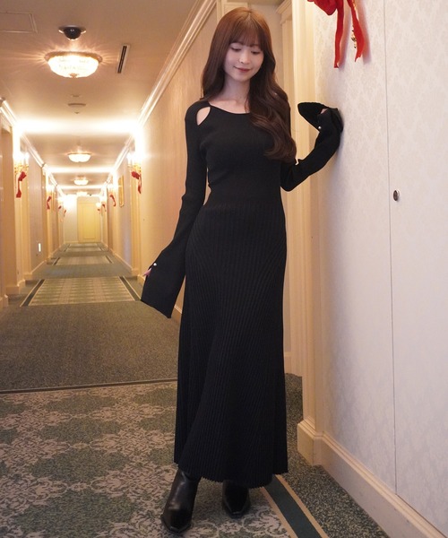 全骨格対応】リブニットフレアワンピース（ワンピース）｜EIMY ISTOIRE