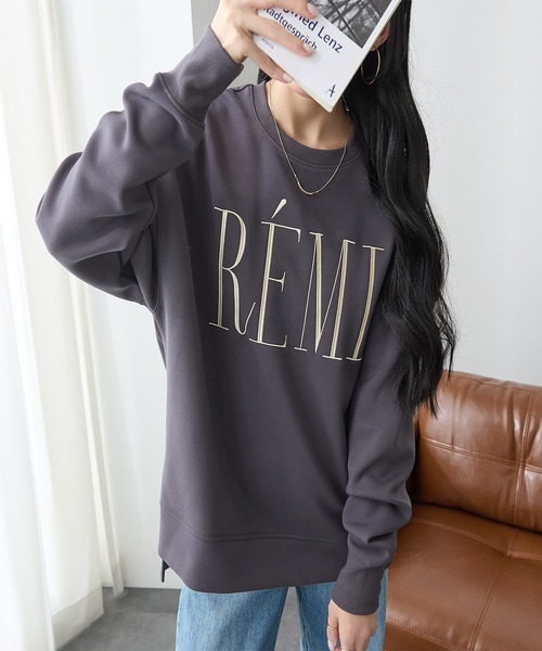 ReDial(リダイアル)の「リッチエアジャージー金刺繍ロゴスウェット(スウェット・レディース・モカ/ブラック/チャコール/杢グレー・L/LL/3L/M)」の14枚目の写真