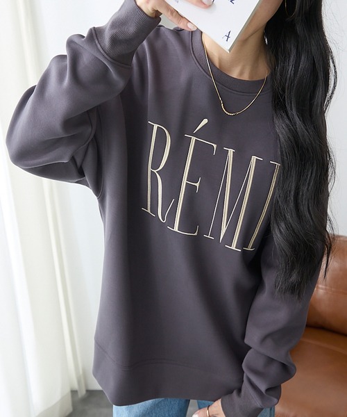 ReDial(リダイアル)の「リッチエアジャージー金刺繍ロゴスウェット(スウェット・レディース・モカ/ブラック/チャコール/杢グレー・L/LL/3L/M)」の16枚目の写真