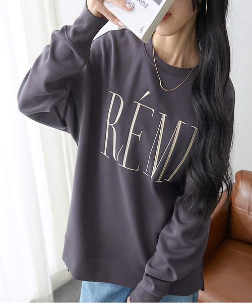 ReDial(リダイアル)の「リッチエアジャージー金刺繍ロゴスウェット(スウェット・レディース・モカ/ブラック/チャコール/杢グレー・L/LL/3L/M)」の18枚目の写真