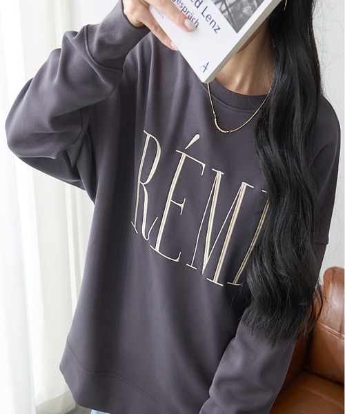 ReDial(リダイアル)の「リッチエアジャージー金刺繍ロゴスウェット(スウェット・レディース・モカ/ブラック/チャコール/杢グレー・L/LL/3L/M)」の19枚目の写真