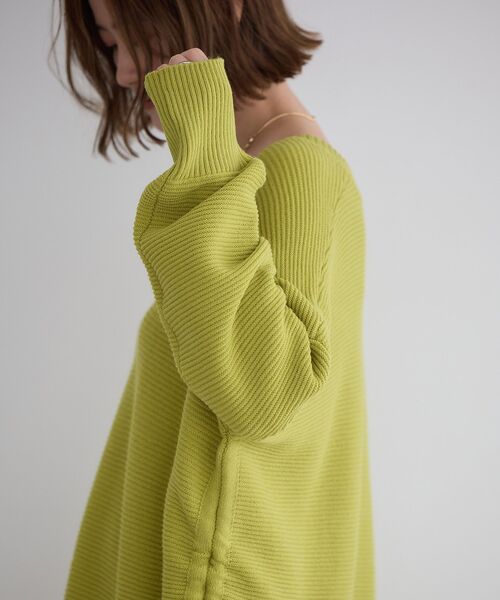 Editt by YECCA VECCA(エディットバイイェッカヴェッカ)の「Vネックドロストデザインニット(ニット/セーター・レディース・グリーン系その他3/ブラック/ライトベージュ・FREE)」の10枚目の写真