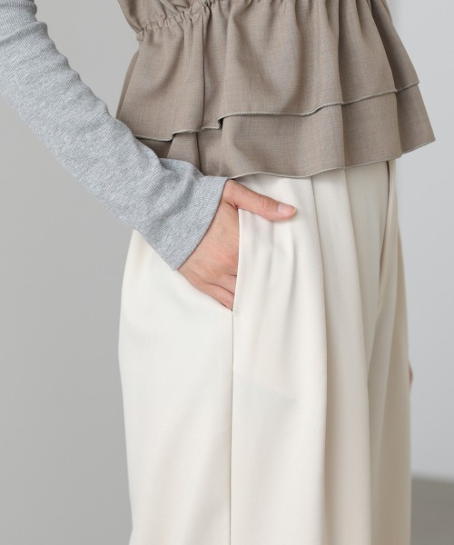 Bab(バブ)の「【選べるサイズ展開】ツータックワイドパンツ(その他パンツ・レディース・チャコールグレー/アイボリー/ベージュ・S/M/L)」の9枚目の写真