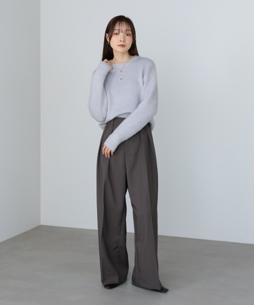 Bab(バブ)の「【選べるサイズ展開】ツータックワイドパンツ(その他パンツ・レディース・チャコールグレー/アイボリー/ベージュ・S/M/L)」の11枚目の写真