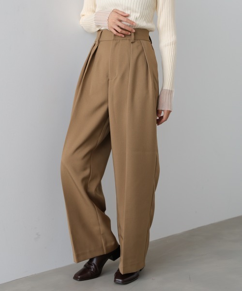 Bab(バブ)の「【選べるサイズ展開】ツータックワイドパンツ(その他パンツ・レディース・チャコールグレー/アイボリー/ベージュ・S/M/L)」の14枚目の写真