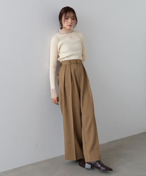 Bab(バブ)の「【選べるサイズ展開】ツータックワイドパンツ(その他パンツ・レディース・チャコールグレー/アイボリー/ベージュ・S/M/L)」の15枚目の写真