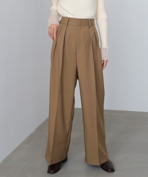 Bab(バブ)の「【選べるサイズ展開】ツータックワイドパンツ(その他パンツ・レディース・チャコールグレー/アイボリー/ベージュ・S/M/L)」の16枚目の写真