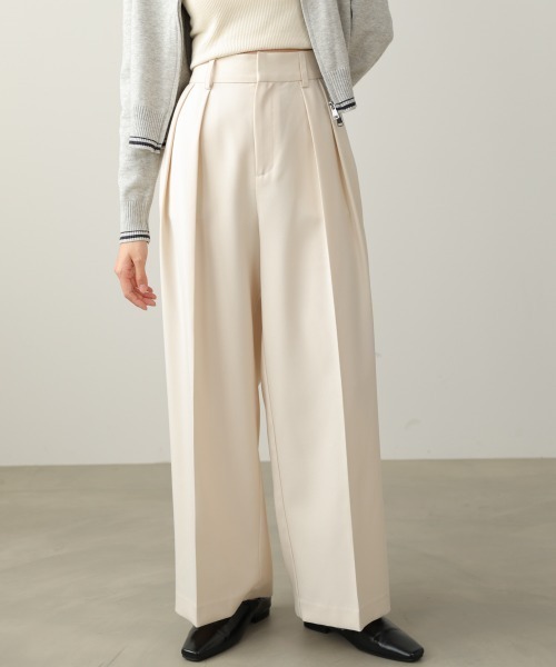 Bab(バブ)の「【選べるサイズ展開】ツータックワイドパンツ(その他パンツ・レディース・チャコールグレー/アイボリー/ベージュ・S/M/L)」の20枚目の写真