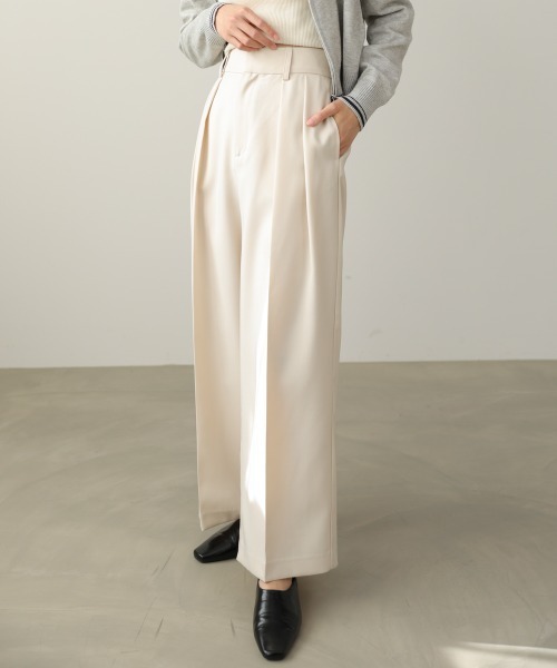 Bab(バブ)の「【選べるサイズ展開】ツータックワイドパンツ(その他パンツ・レディース・チャコールグレー/アイボリー/ベージュ・S/M/L)」の22枚目の写真