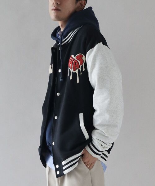 CRAFT STANDARD BOUTIQUE（クラフトスタンダードブティック）の「サガラ刺繍スタジャン（スタジャン・メンズ・ネイビー/ブラック・L/LL）」の4枚目の写真