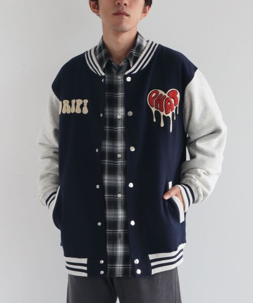 CRAFT STANDARD BOUTIQUE（クラフトスタンダードブティック）の「サガラ刺繍スタジャン（スタジャン・メンズ・ネイビー/ブラック・L/LL）」の9枚目の写真