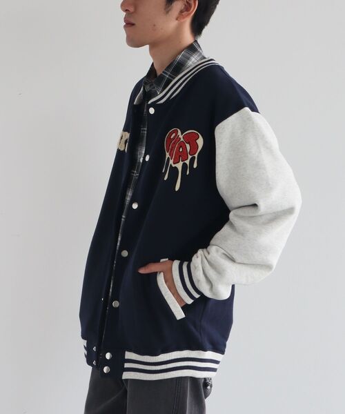 CRAFT STANDARD BOUTIQUE（クラフトスタンダードブティック）の「サガラ刺繍スタジャン（スタジャン・メンズ・ネイビー/ブラック・L/LL）」の10枚目の写真