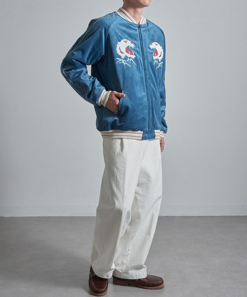 HOUSTON（ヒューストン）の「【HOUSTON】VELVETEEN SOUVENIR JACKET（スカジャン・メンズ・ブルー/ブラック・M/L/XL）」の20枚目の写真
