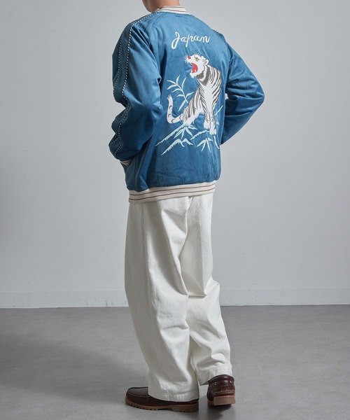 HOUSTON（ヒューストン）の「【HOUSTON】VELVETEEN SOUVENIR JACKET（スカジャン・メンズ・ブルー/ブラック・M/L/XL）」の4枚目の写真