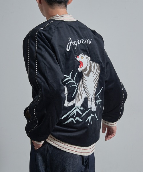 HOUSTON（ヒューストン）の「【HOUSTON】VELVETEEN SOUVENIR JACKET（スカジャン・メンズ・ブルー/ブラック・M/L/XL）」の6枚目の写真