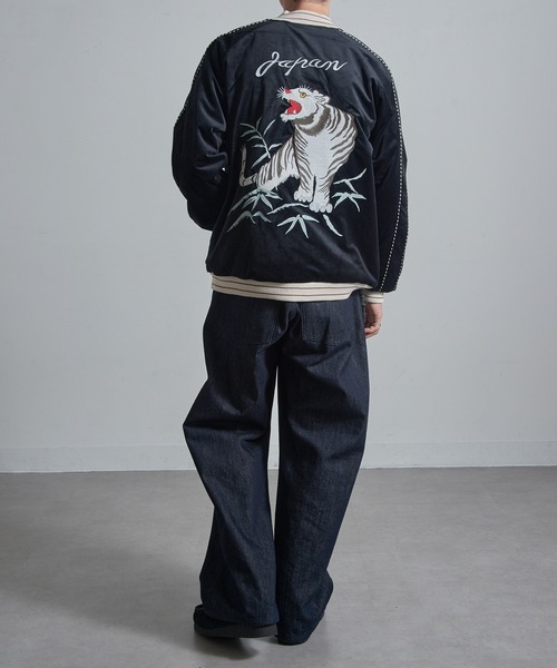 HOUSTON（ヒューストン）の「【HOUSTON】VELVETEEN SOUVENIR JACKET（スカジャン・メンズ・ブルー/ブラック・M/L/XL）」の11枚目の写真
