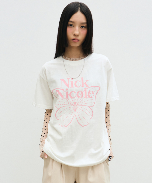 NICK&NICOLE(ニックアンドニコール)の「BIG BUTTERFLY SLEEVE TOP_CREAM PINK(Tシャツ/カットソー・レディース・その他・FREE)」の3枚目の写真