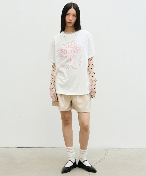 NICK&NICOLE(ニックアンドニコール)の「BIG BUTTERFLY SLEEVE TOP_CREAM PINK(Tシャツ/カットソー・レディース・その他・FREE)」の4枚目の写真