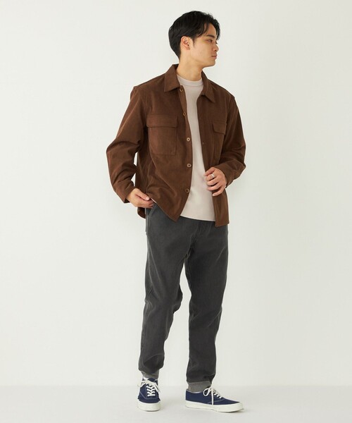 SHIPS Colors:〈手洗い可能〉バック フリース 裏起毛 ストレッチ リブ